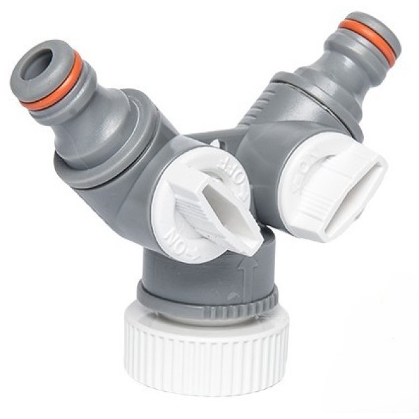 Фото - З'єднувач для шланга BRADAS 1", 3/4" з запірними кранами White line (WL-2222)