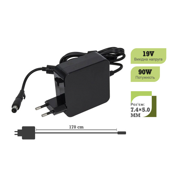 Фото - Зарядное устройство для ноутбука 1stCharger 90W (19V/4.74A) 7.4x5.0 Wall Mount (WM1ST19V90W7450H)