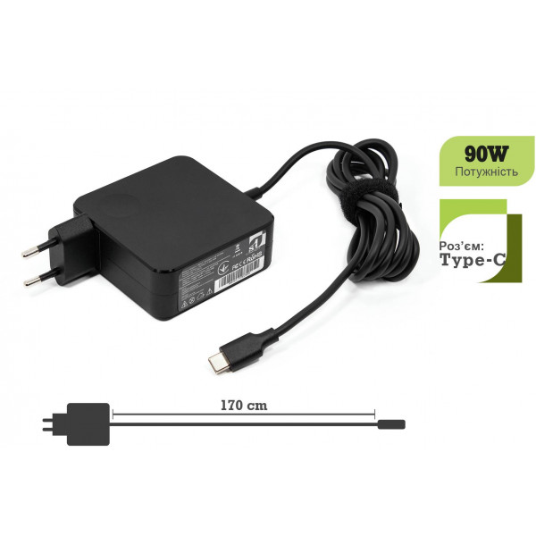Фото - Зарядний пристрій для ноутбука 1stCharger PD TYPE C 90W Wall Mount Retail BOX (WM1ST_TYPEC90W)