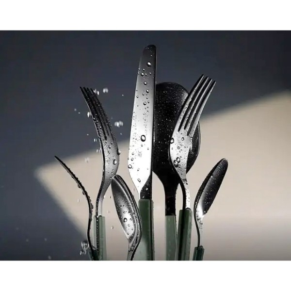 Фото - Набор столовых приборов WMF 1115916700 EMOTION FROSTY GREEN 30 пр.