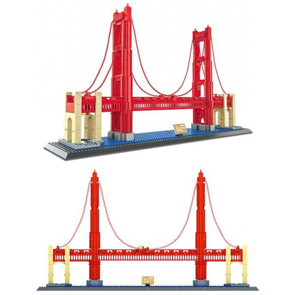 Фото - Пластиковый конструктор Wange Мост Золотые Ворота, США (6210)