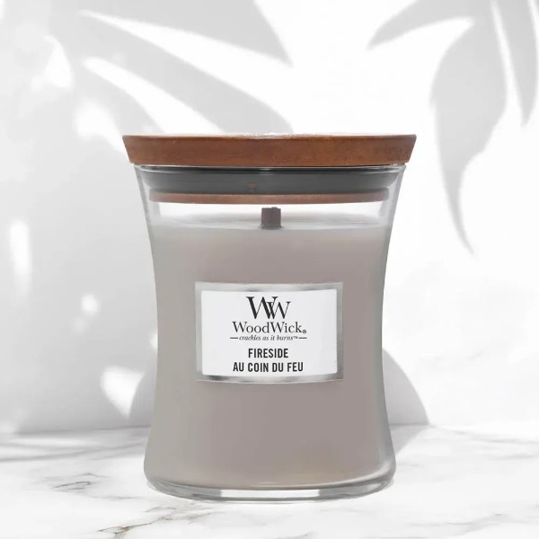 Фото - Свеча стекло Woodwick Medium Fireside (Камин) 275г (92106E)