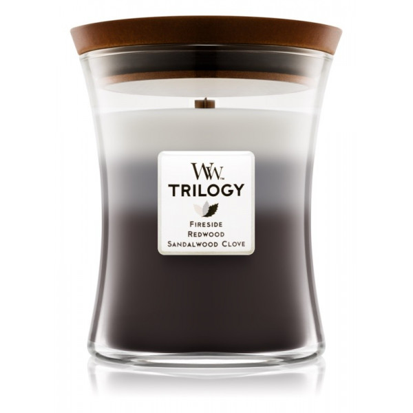Фото - Свеча стекло Woodwick Medium Trilogy Warm Woods (Теплый лес) 275г (92911E)