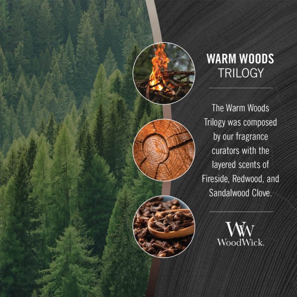 Фото - Свеча стекло Woodwick Ellipse Trilogy Warm Woods (Теплый лес) 453г (76911E)