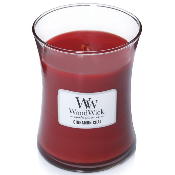 Фото - Свеча стекло Woodwick Medium Cinnamon Chai (Чай с корицей) 275г (92104E)
