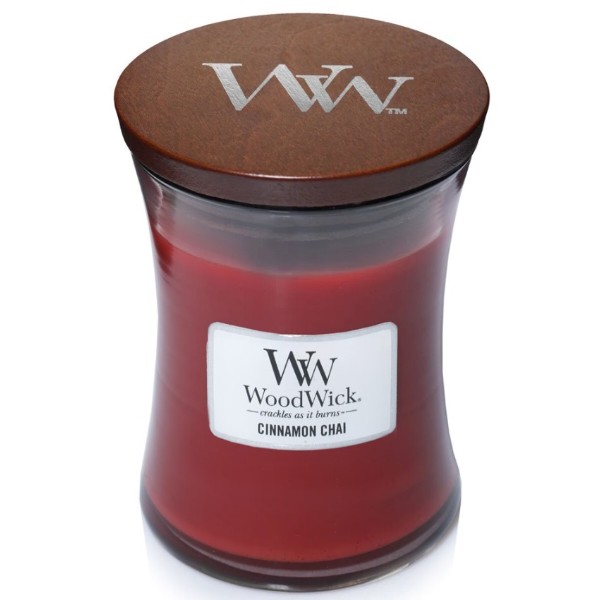 Фото - Свеча стекло Woodwick Medium Cinnamon Chai (Чай с корицей) 275г (92104E)