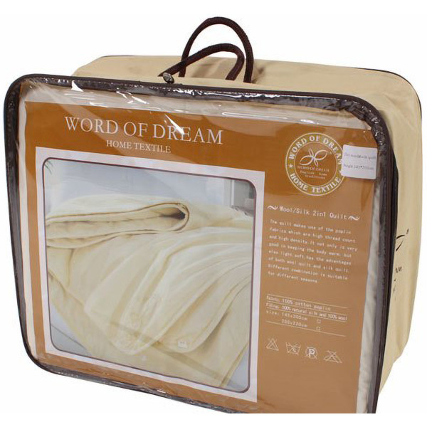 Фото - Ковдра всесезонна двоспальна євро Word of Dream Шовк-Вовна 200х220 біла (00987)