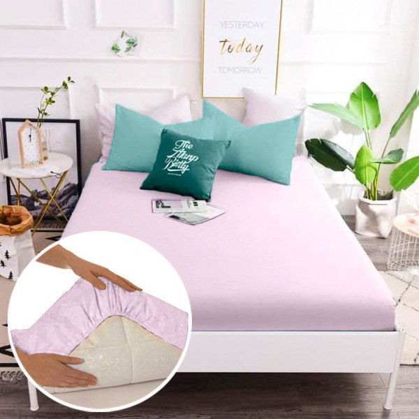 Фото - Простирадло односпальне Word of Dream на резинці перкаль рожева 100х200+25 см (08593)