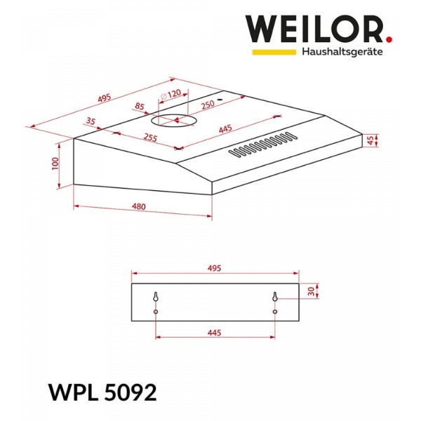 Фото - Витяжка традиційна Weilor WPL 5092 WH