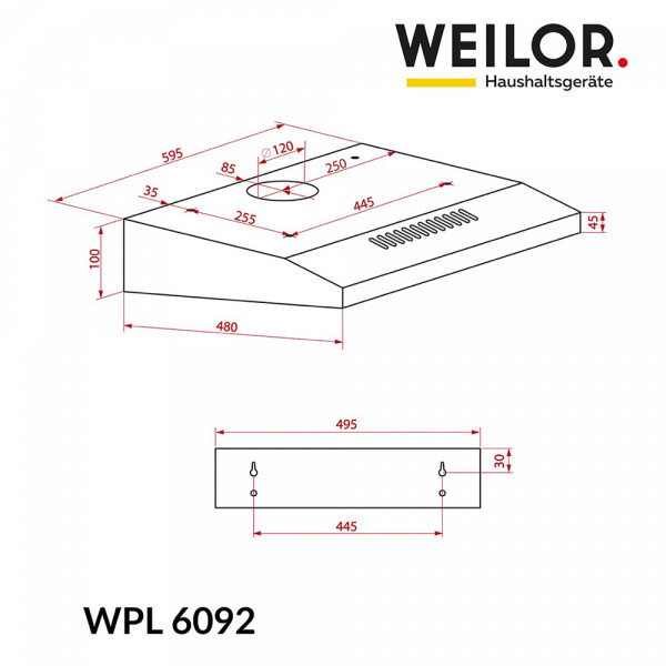 Фото - Вытяжка традиционная Weilor WPL 6092 I