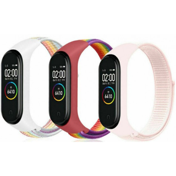 Фото - Ремінець для фітнес-браслету BeCover Nylon Style for Xiaomi Mi Smart Band 7 Red-Rainbow (707669)