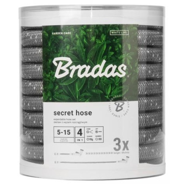 Фото - Шланг поливочный BRADAS SECRET HOSE 10-30 м Серый (WSCH1030GY)