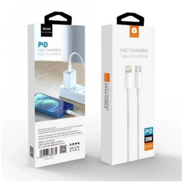 Фото - Кабель WUW X181 Type-C to Lightning PD 20W white (6972573332731)