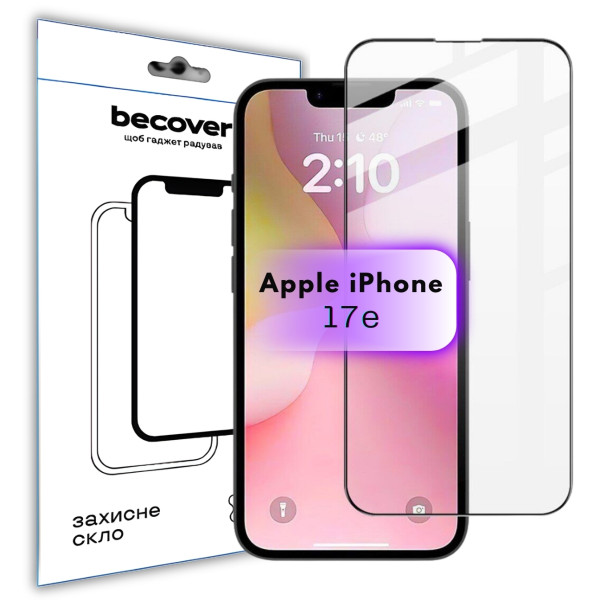 Фото - Защитное стекло для смартфона BeCover for Apple iPhone 17e Black (715141)