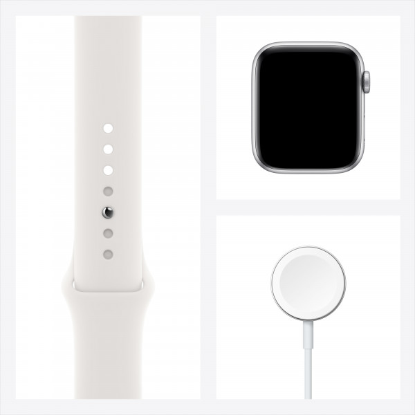Фото - Смарт-часы Apple Watch SE 44mm Silver Aluminium Case with White Sport Band