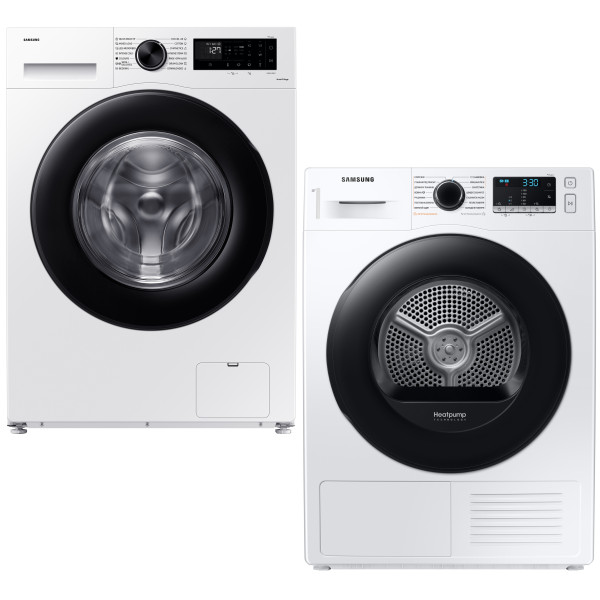 Фото - Комплект техніки Samsung Пральна машина з фронтальним завантаженням + Сушильна машина Samsung WW90CGC0EDAELE + DV90TA040AE/UA