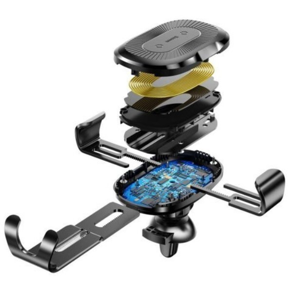Фото - Автодержатель с беспроводной зарядкой Baseus Wireless Charger Gravity Car Mount Black (WXYL-01)