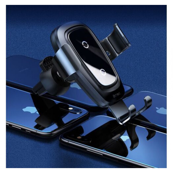 Фото - Автотримач Baseus Metal Wireless Charger Gravity Car MountTarnish (WXYL-B0A)