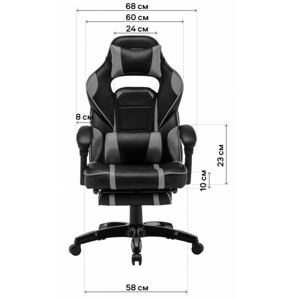 Фото - Крісло для геймерів GT Racer X-2749-1 Fabric Gray/Black Suede