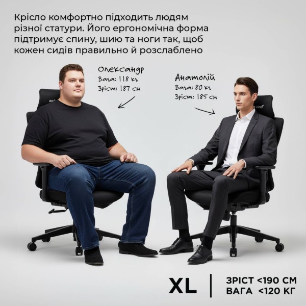 Фото - Крісло для геймерів Anda Seat X-Air Mega Size XL Mesh Gray (AD-WY-01-GGF)