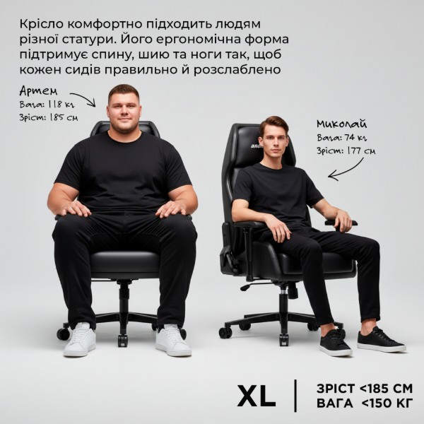 Фото - Крісло для геймерів Anda Seat X1 Gaming Sofa Black PVC (AD-W-SF01-04-B-PV)