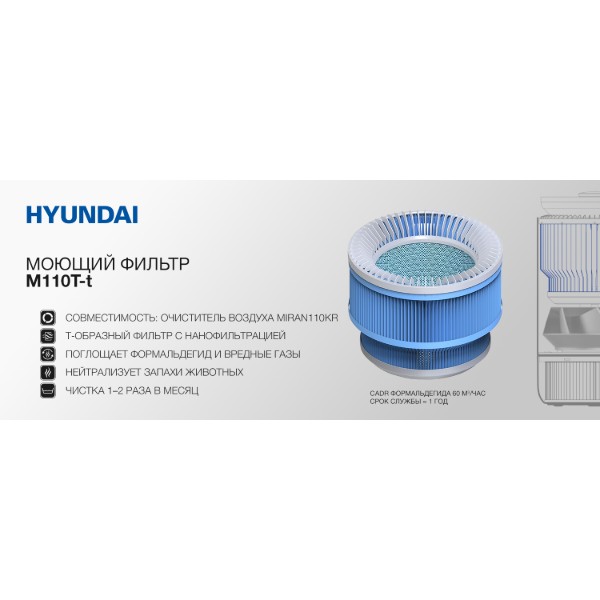Фото - Фільтр для очищувача повітря Hyundai M110T-t для Hyundai MIRAN110KR