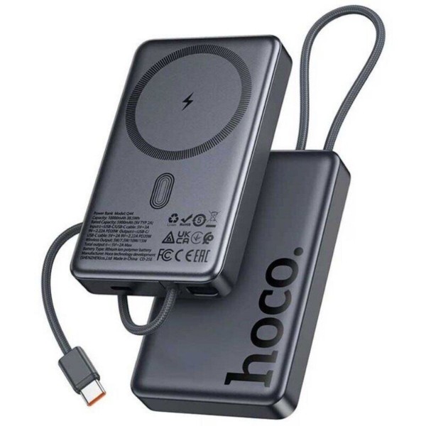 Фото - Батарея мобільна HOCO Q44 Origen Dual PD20W Magnetic +Type-C 10000 mAh Metal Gray (714983)