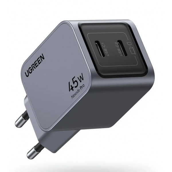 Фото - Мережевий зарядний пристрій UGREEN X707 USB-C+USB-C 45W PD GaN Tech Charger Space Gray (35008)