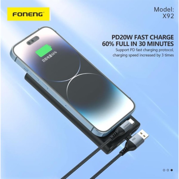 Фото - Кабель Foneng X92 4-in-1 (60W) USB/USB-C - USB-C/Lightning 1m Black (X92-CA-FIO)