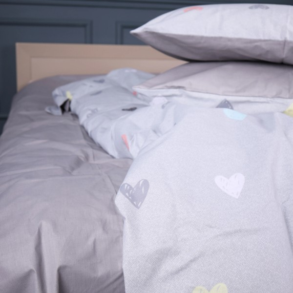 Фото - Комплект постільної білизни MirSon Бязь 17-0782 Pastel Love Print 175х210 см (2200011274218)