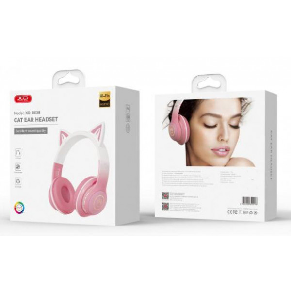 Фото - Навушники накладні бездротові XO BE38.pink
