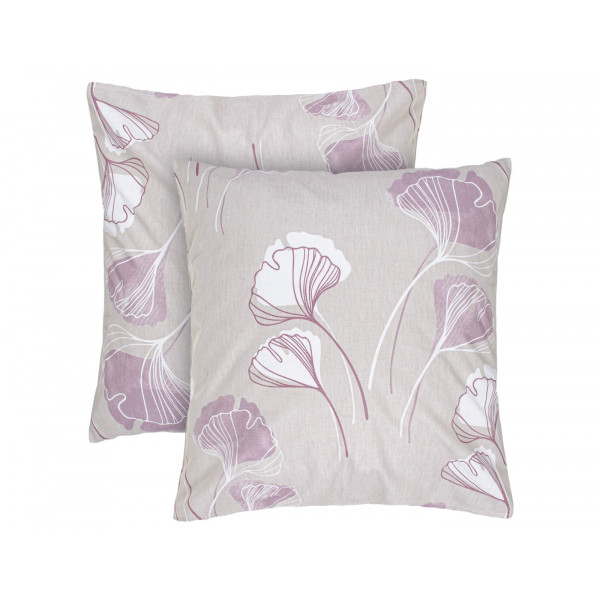 Фото - Наволочка Home Line 70х70 2 шт. ГІНКО БІЛОБА бежево-ліловий (183269) Фото - Наволочка Home Line 70х70 2 шт. ГІНКО БІЛОБА бежево-ліловий (183269)