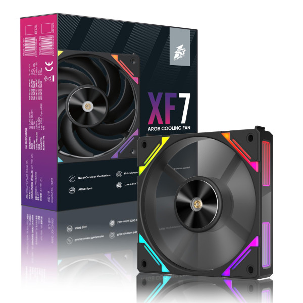 Фото - Корпусный вентилятор 1stPlayer XF7 Black (XF7-BK-1IN1)