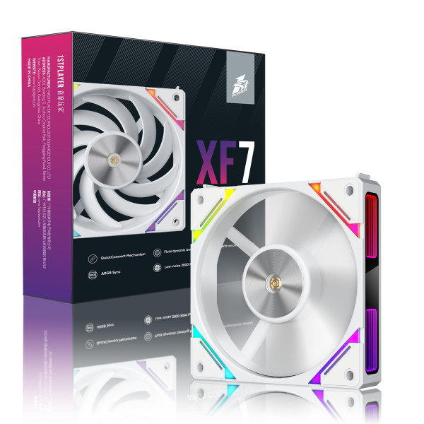 Фото - Корпусный вентилятор 1stPlayer XF7 White (XF7-WH-1IN1)