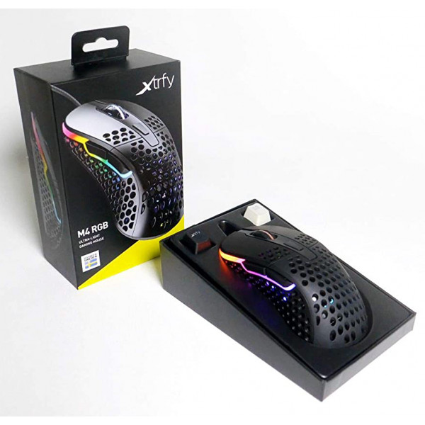 Фото - Миша дротова ігрова Xtrfy M4 RGB Black (XG-M4-RGB-BLACK)
