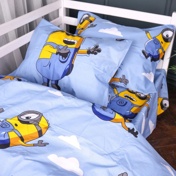 Фото - Комплект постельного белья MirSon King Size 220х240 см Kids Time 17-0900 Minions Happy Бязь (2200012396919)