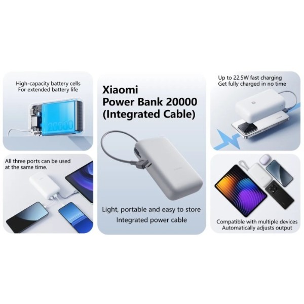 Фото - Батарея мобильная Xiaomi 20000mAh 22.5W (BHR9740GL) Silver