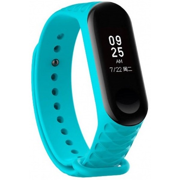 Фото - Ремешок для фитнес-браслета Xiaomi Ribbed Strap for Mi Band 3 Aquamarine (XMB3-RIB-AQUA)