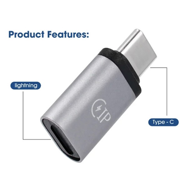 Фото - Перехідник XOKO AC-027 Lightning -Type-C Gray (XK-AC-027)