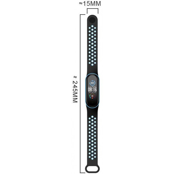 Фото - Ремінець для фітнес-браслету XOKO Sport for Xiaomi Mi Band 5/6/7 Black/Blue (XK-BND-SP-BKBL)