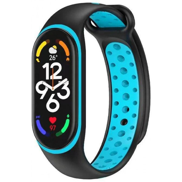 Фото - Ремінець для фітнес-браслету XOKO Sport for Xiaomi Mi Band 5/6/7 Black/Blue (XK-BND-SP-BKBL)
