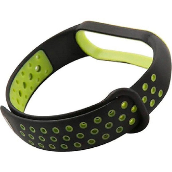 Фото - Ремінець для фітнес-браслету XOKO Sport for Xiaomi Mi Band 5/6/7 Black/Green (XK-BND-SP-BKGRN)