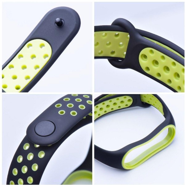 Фото - Ремінець для фітнес-браслету XOKO Sport for Xiaomi Mi Band 5/6/7 Black/Green (XK-BND-SP-BKGRN)
