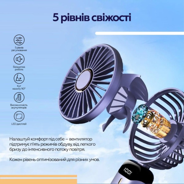 Фото - Вентилятор портативный XOKO F03 Black (XK-F03-BK)