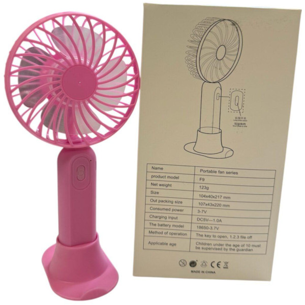 Фото - Вентилятор портативний XOKO F9 Pink (XK-F9-PN)