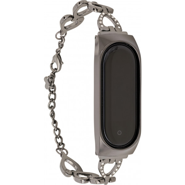 Фото - Ремінець для фітнес-браслету XOKO Metal Premium Band for Xiaomi Mi Band 5/6 Heart Black (XK-MTL5-HRT-BK)