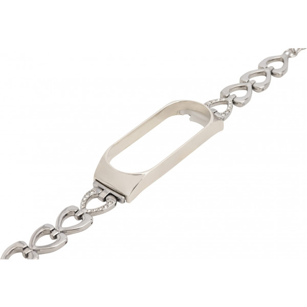 Фото - Ремінець для фітнес-браслету XOKO Metal Premium Band for Xiaomi Mi Band 5/6 Heart Silver (XK-MTL5-HRT-SLV)