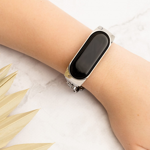 Фото - Ремінець для фітнес-браслету XOKO Metal Premium Band for Xiaomi Mi Band 5/6 Heart Silver (XK-MTL5-HRT-SLV)