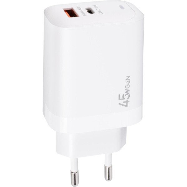 Фото - Сетевое зарядное устройство XOKO QC-450 GaN 45 Вт USB-C +USB-A White (XK-QC-450)