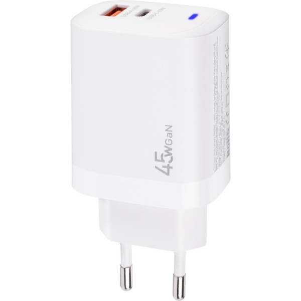 Фото - Сетевое зарядное устройство XOKO QC-450 GaN 45 Вт USB-C +USB-A White (XK-QC-450)